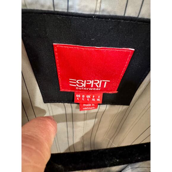 Vintage Black '90's Esprit Mac Trench Jacket Size L - Picture 3 of 7